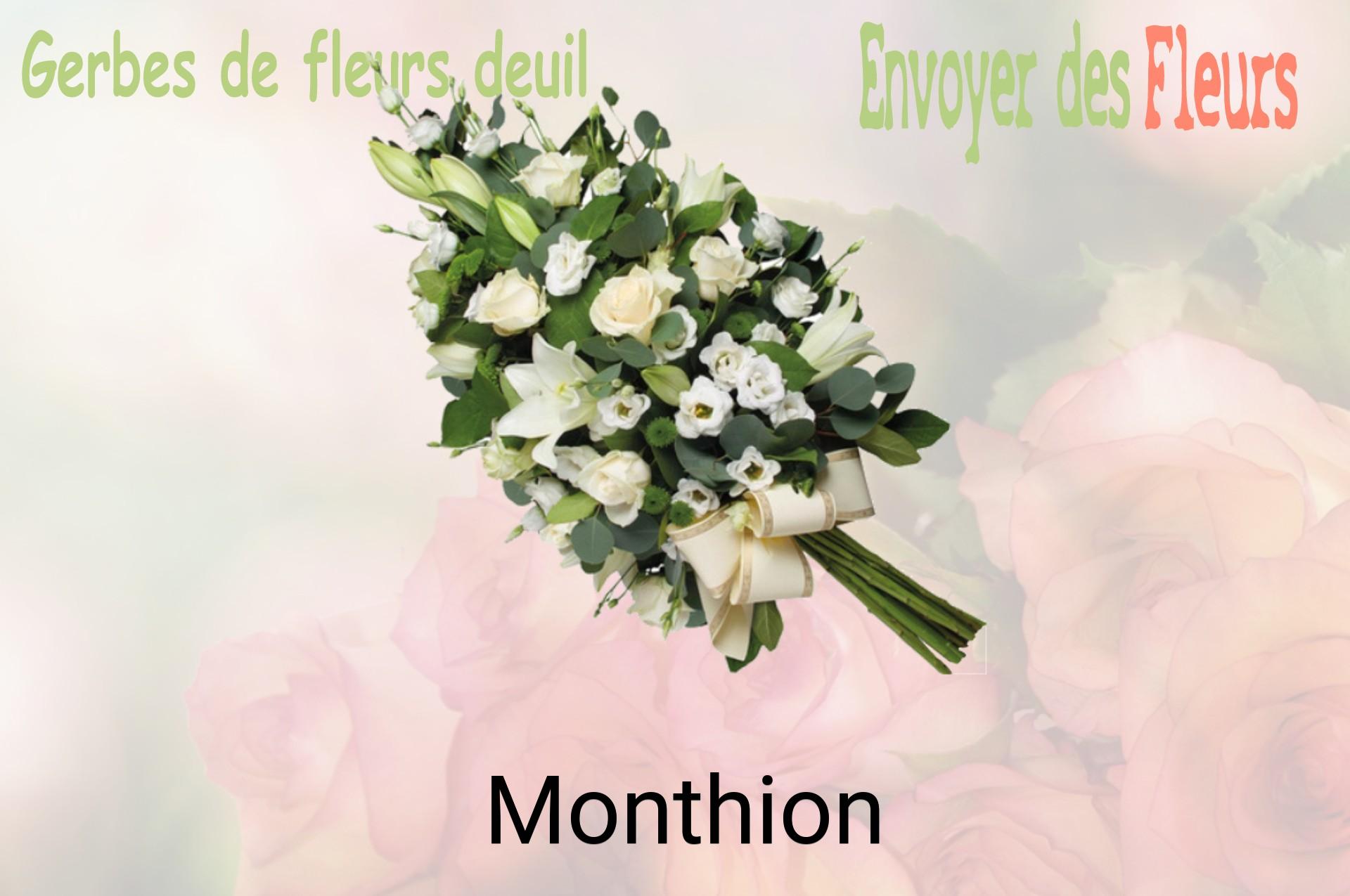 Gerbe de fleurs de deuil livrée à Monthion